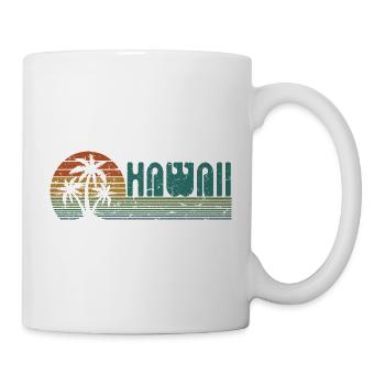 Hawaii Sonnenuntergang Retro Vintage Stil Liebhaber Geschenk - Tasse - Weiß - Rechts