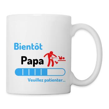 Bientôt Papa, Veuillez Patienter... - Mug blanc - blanc - Droite