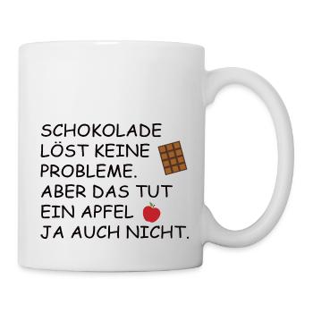Schokolade | Lustiger Spruch - Tasse - Weiß - Rechts