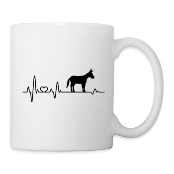 Donkey heartbeat Muli mule farm farmer - Mug - white - Right