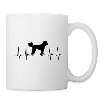 Poodle, ECG, pulse, heart, cool dog, heartbeat - Mug - white - Right
