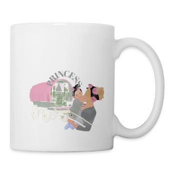 Prinzessin, Prinzen Mutter und Kind Handfarbe - Tasse - Weiß - Rechts