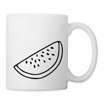 Pastèque Emoji Fruit Sticker Sketch Noir - Mug blanc - blanc - Droite