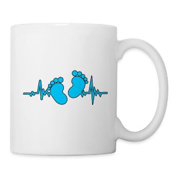 Heartbeat baby boy - Mug - white - Right