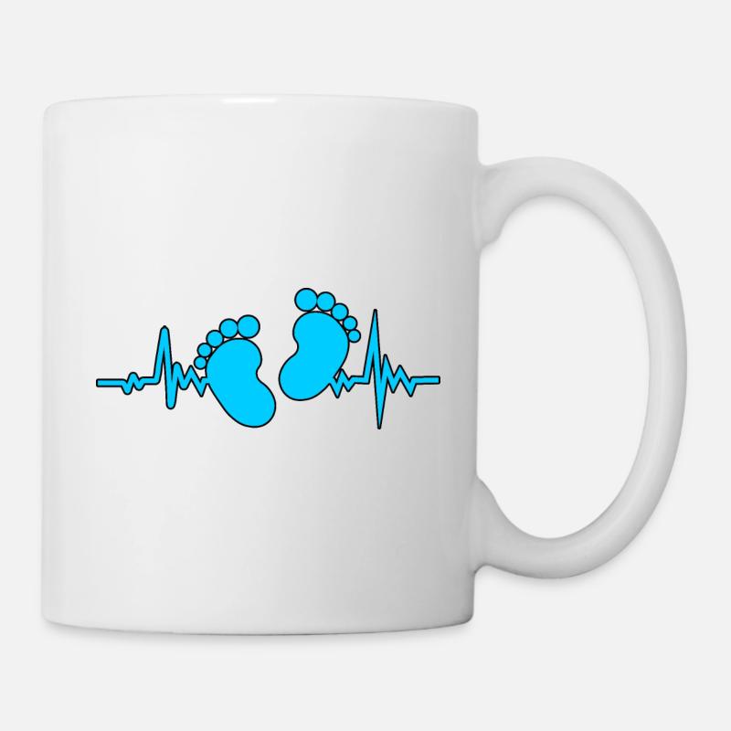 Battements de cœur bébé garçon - Mug blanc - blanc