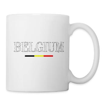 BELGIUM! Belgique, België, Belgien, Belgiek - Mug blanc - blanc - Droite