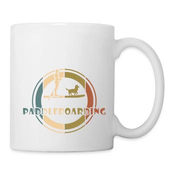 SUP chien drôle de tenue pour SUP avec chien - Mug blanc - blanc - Droite
