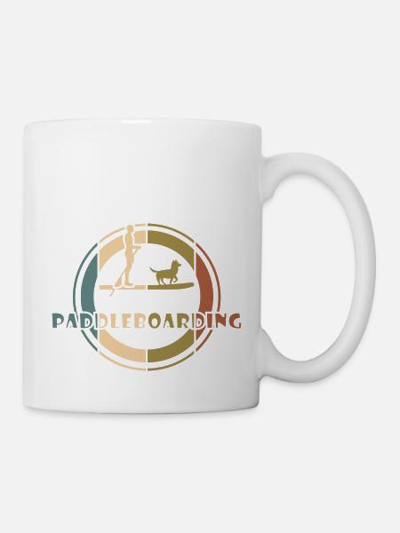 SUP dog funny outfit for SUP with dog - Mug - white