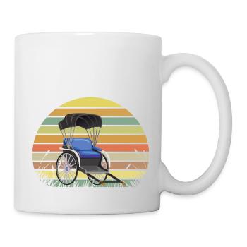 Rikscha Sunset rétro prairie - Mug blanc - blanc - Droite