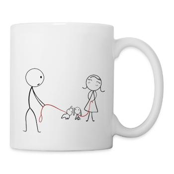 Lustige Bild mit Hund Liebe Geschenk - Tasse - Weiß - Rechts