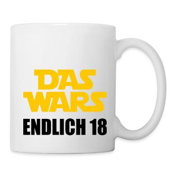 18. Geburtstag Das wars Endlich 18 - Tasse - Weiß - Rechts