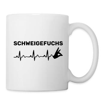 Schweige Geschenk Lehrer Lehrerin pulse - Tasse - Weiß - Rechts