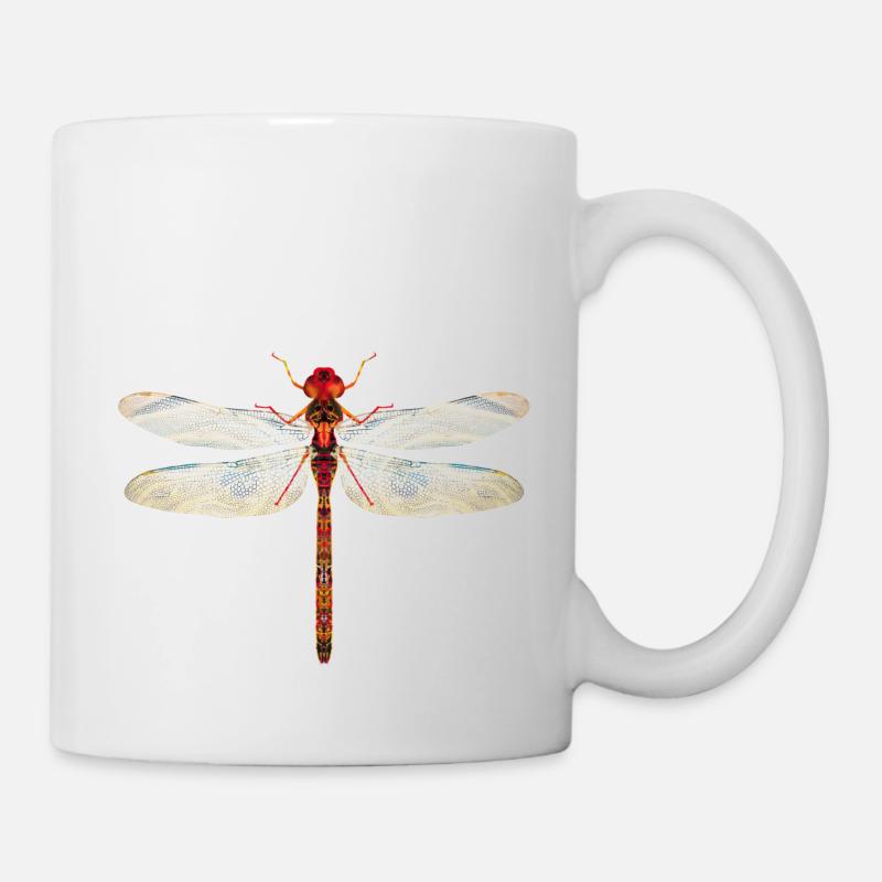 Libellule colorée - Mug blanc - blanc