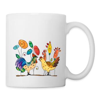 Hen and rooster - Mug - white - Right