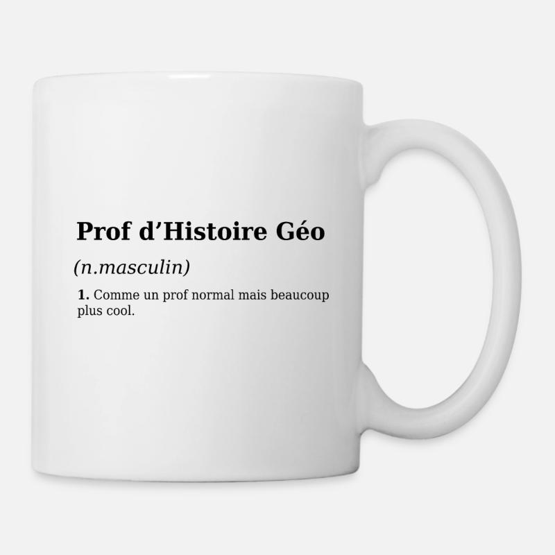 Définition Enseignant Histoire Geo - Mug blanc - blanc