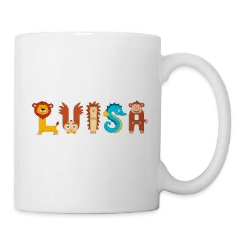 Luisa Name aus Tier-Buchstaben - Tasse - Weiß - Rechts