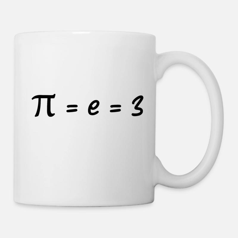 Pi = e = 3 - Tasse - Weiß