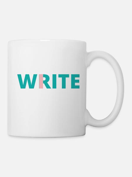 Ich schreibe Single Word Design Selbstreflexiv - Tasse - Weiß