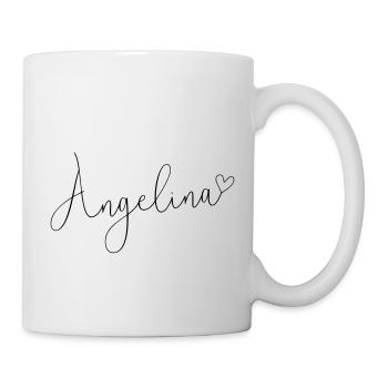 Angelina Name Vorname Mädchen - Tasse - Weiß - Rechts