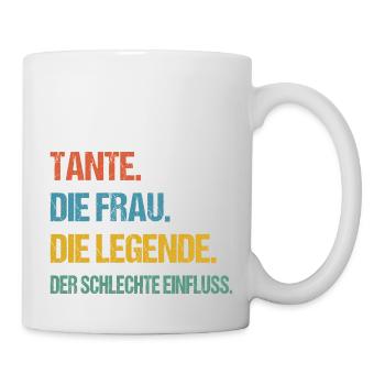 Tante Die Frau Die Legende Beste Tante - Tasse - Weiß - Rechts