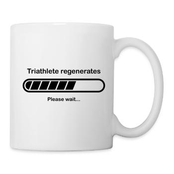 Triathlon - Triathlet regeneriert bitte warten - Tasse - Weiß - Rechts