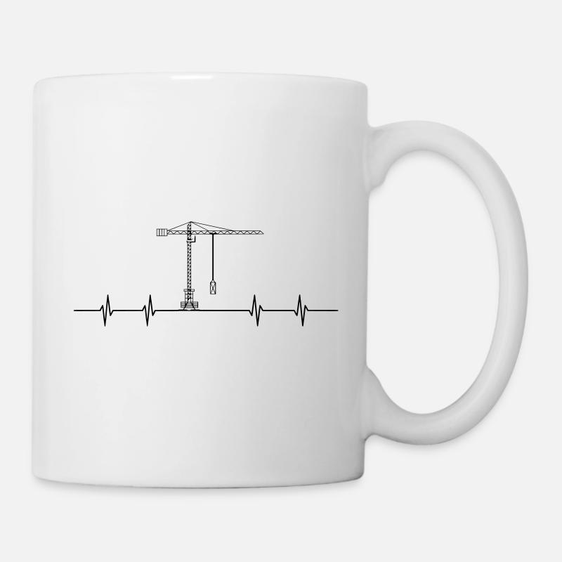 Kran auf der Baustelle - Tasse - Weiß