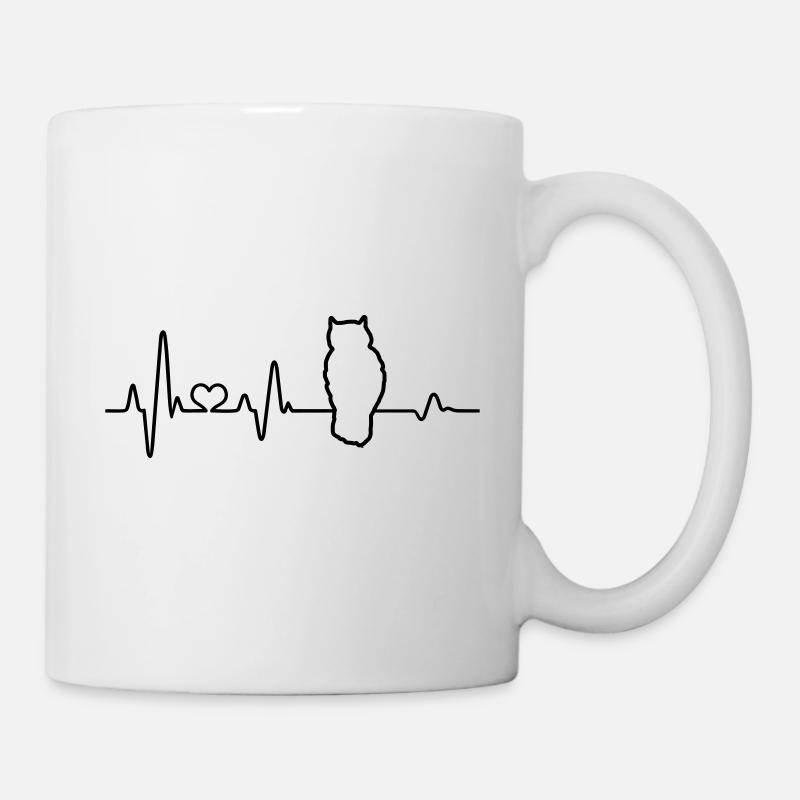 Eule Herzschlag Eulenliebhaber Wald Tier Kauz - Tasse - Weiß