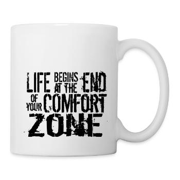 La vie commence à la fin de votre zone de confort - Mug blanc - blanc - Droite