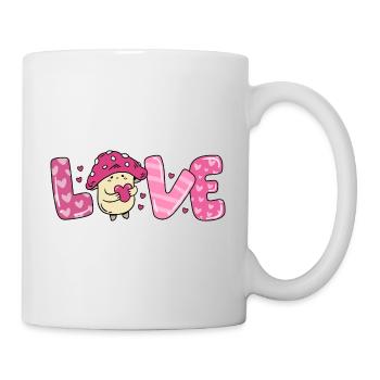 Mushroom in love heart couples valentine's day - Mug - white - Right