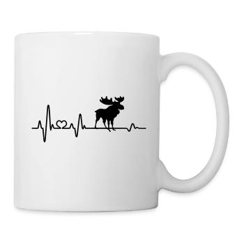 Herzschlag Elch Pulsschlag Elche Tier Alaska - Tasse - Weiß - Rechts