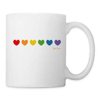 rainbow heart just love LGBT lgbtqi queer - Mug - white - Right