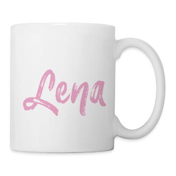 lena,name,schreibschrift,rosa,schrift - Tasse - Weiß - Rechts