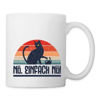 Nö Einfach Nö Katze Kaffee Lustig Ironisch Koffein - Tasse - Weiß - Rechts