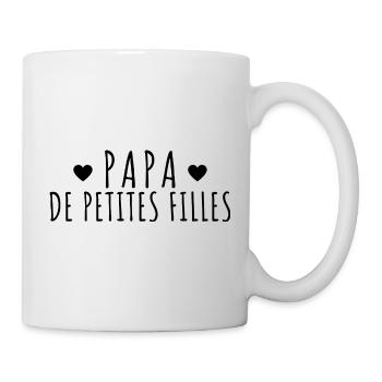 Papa de petites filles. coeur - Mug blanc - blanc - Droite