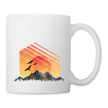 Bergpanorama Sonnenuntergang in den Bergen Berge - Tasse - Weiß - Rechts