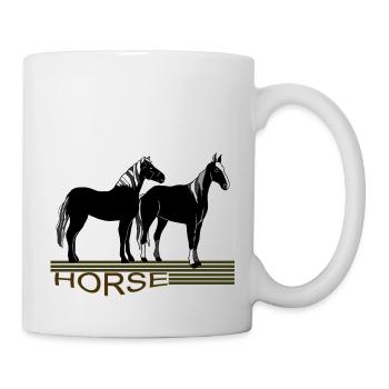 Chevaux - Mug blanc - blanc - Droite