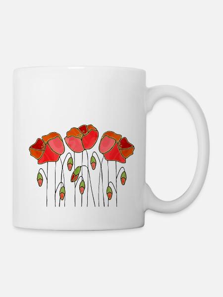 Blumen - Tasse - Weiß