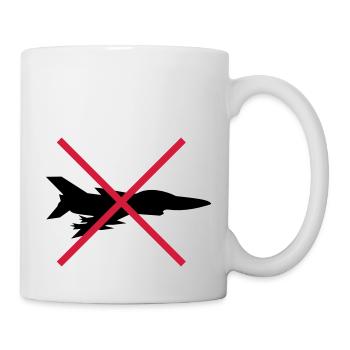 Keine Kampfflugzeuge Schild - Tasse - Weiß - Rechts