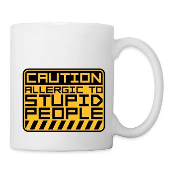 Caution Stupid People - Mug - white - Right