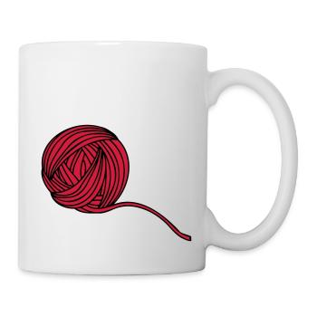 Comic Wollball Illustration - Tasse - Weiß - Rechts