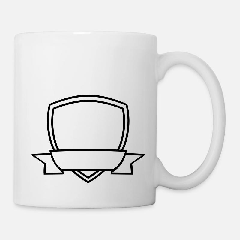 Bouclier de bannière vide - Mug blanc - blanc