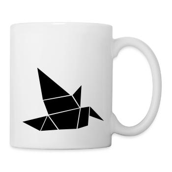 Origami Oiseau Colombe de la Paix Cadeau - Mug blanc - blanc - Droite