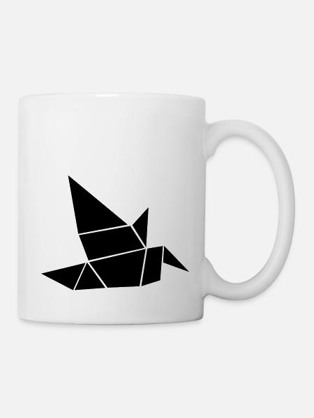 Origami Vogel Taube Friedenstaube Geschenk - Tasse - Weiß