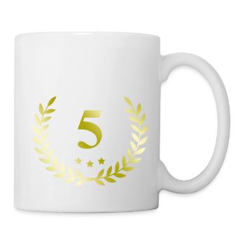 5 Number wreath - Mug - white - Right