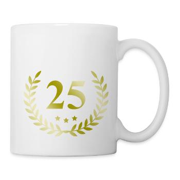 25 Zahl Kranz - Tasse - Weiß - Rechts