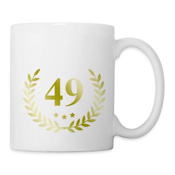 49 Zahl Kranz - Tasse - Weiß - Rechts