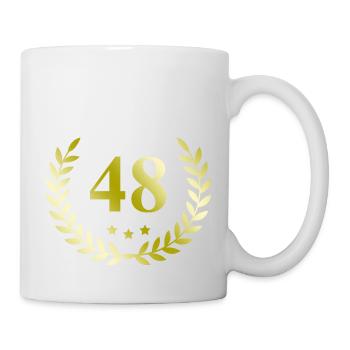 48 Zahl Kranz - Tasse - Weiß - Rechts