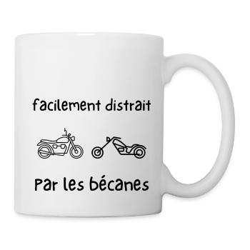 facilement distrait par les bécanes - Mug blanc - blanc - Droite