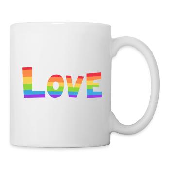 Love is Love gay pride rainbow flag LGBT LGBTQ - Mug - white - Right