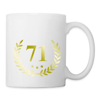 71 Zahl Kranz - Tasse - Weiß - Rechts